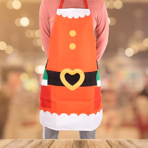 Shatchi Santa Christmas Apron in Red, W 70 cm x H 85 cm – 4