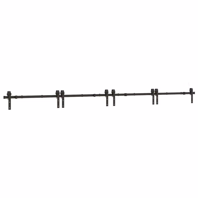 Berkfield Home Matt Black Steel Sliding Door Hardware Kit 400 cm