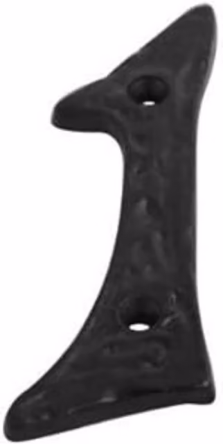 Dzina Antique Door Number 1 in Black with Adhesive and Screw Fixings