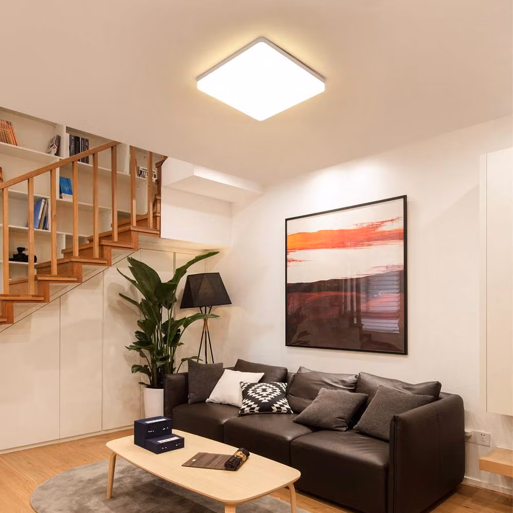 Pheashine Bright LED Square Ceiling Light, 48W, 3000K Warm White, White, W/D/H: 30 x 30 x 4 cm – 3