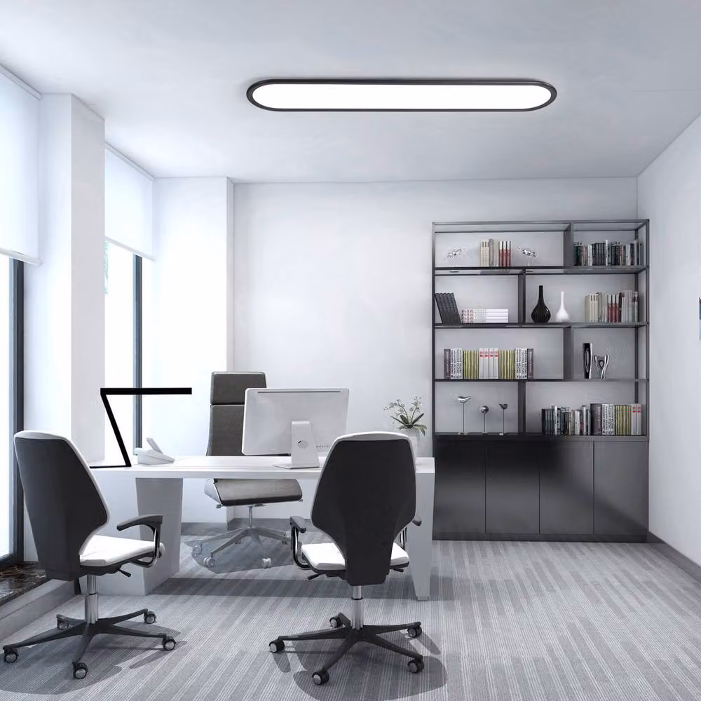Garwarm Gracious Multicolour LED Integrated Flush Mount Ceiling Light with Remote Control and Dimmer, Black/White, 140 cm – 3