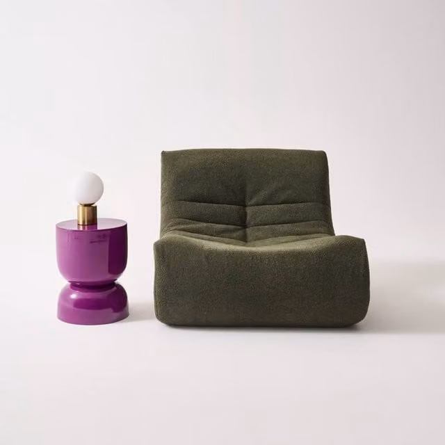 sweeek Round Metal Coffee Table, Side Table or Bedside Table with Glossy Finish in Purple, W/D/H: 42 x 42 x 75 cm