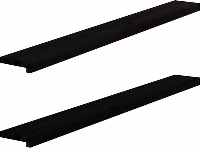 Berkfield Home Solid Oak Wood Window Sills, 2 Pieces, Dark Brown, W: 140 cm, D: 15 cm, H: 2 cm