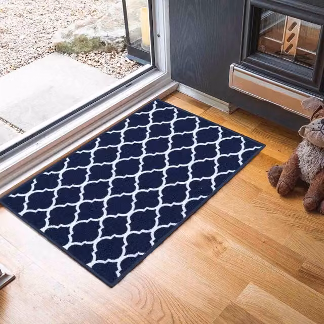 Desire Rugs Blue Geometric Non-Slip Machine Washable Runner Mat, W: 67 cm, L: 220 cm – 1