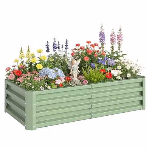 Outsunny 216L Raised Garden Bed in Green, W/D/H: 120 x 60 x 30.5 cm – 1