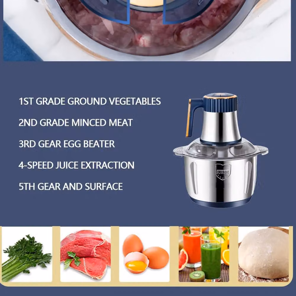 Hinsinc 500W Electric Meat Grinder, Mincer and Food Processor in Blue – 5