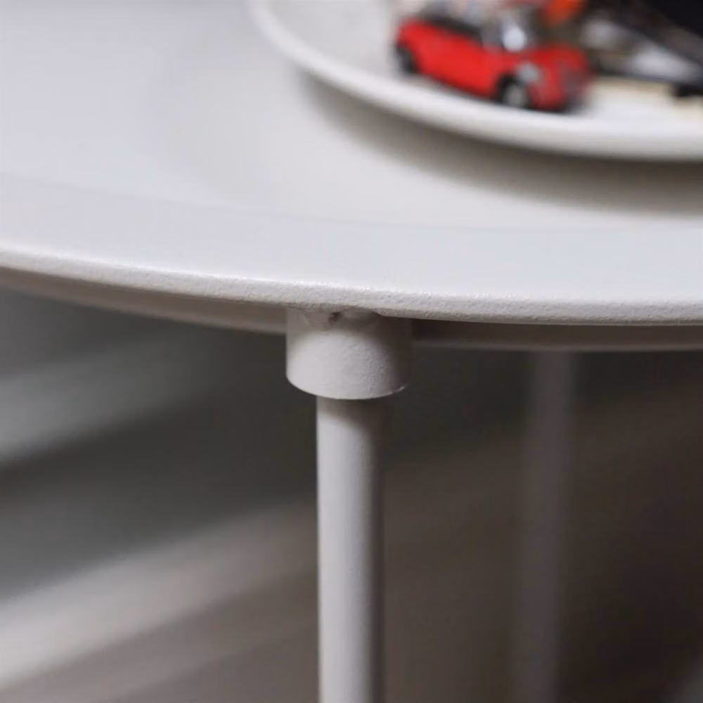 Harbour Housewares Round Metal Tray Table in Matte White – 5