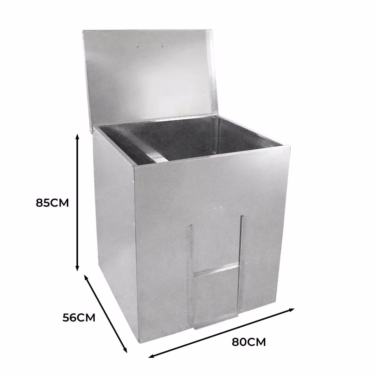 Monstershop Galvanised Steel Coal Bunker, Silver, 250kg Capacity – 2