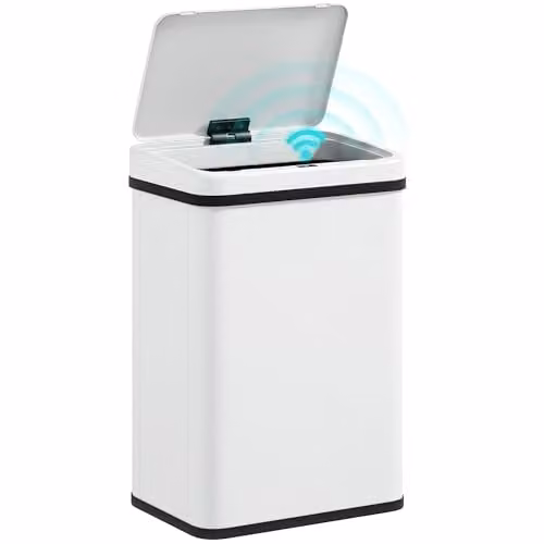HOMCOM 40L Sensor Bin in White, W/D/H: 35.5 x 26.0 x 55.0 cm – 1