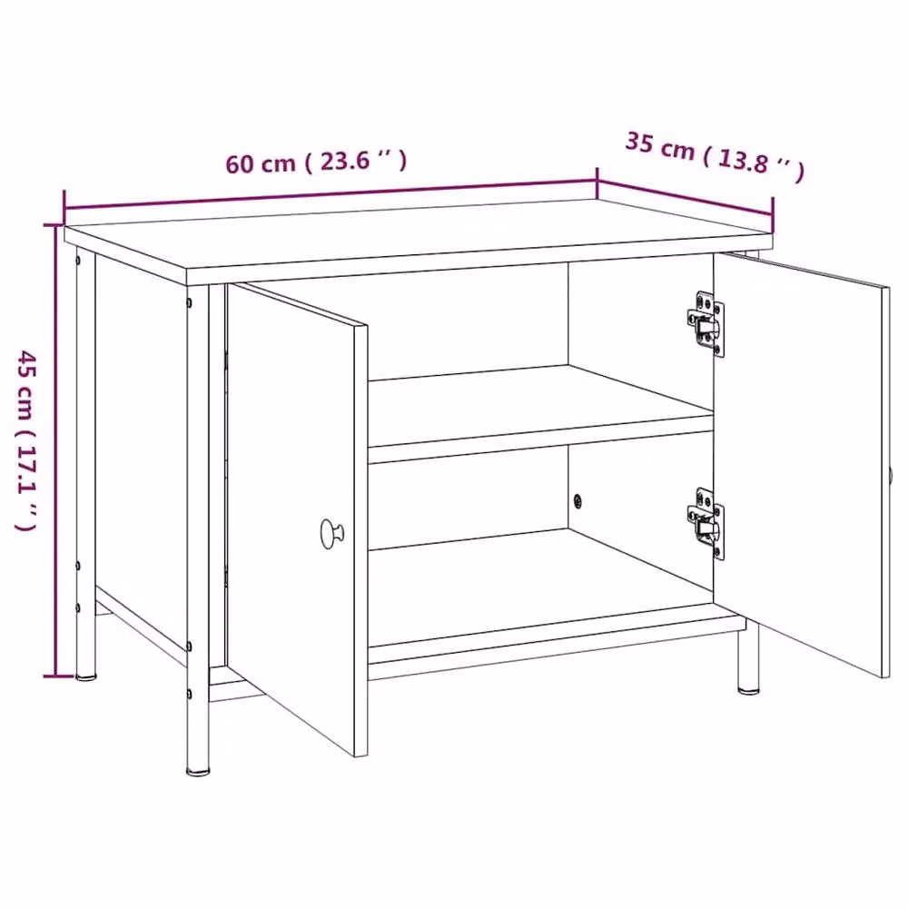 Berkfield Home TV Cabinet with Doors in Grey Sonoma, W/D/H: 60 x 35 x 45 cm – 4