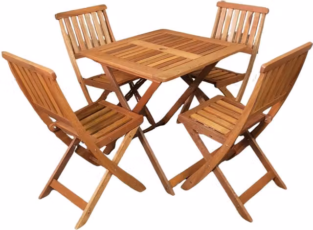 Samuel Alexander Classic Lacquered Wooden Folding Square Patio Dining Table for 4 People in Brown, Black or Green