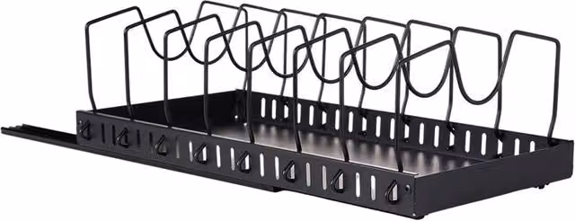 Garden Sanctuary Black Metal Pull-Out Pots and Pans Organiser with 8 Dividers