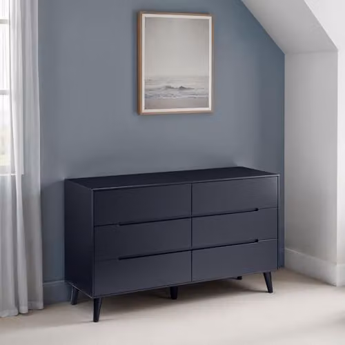 Julian Bowen Alicia 6 Drawer Wide Chest of Drawers in Anthracite or Black, W/D/H: 130 x 45 x 78 cm – 2