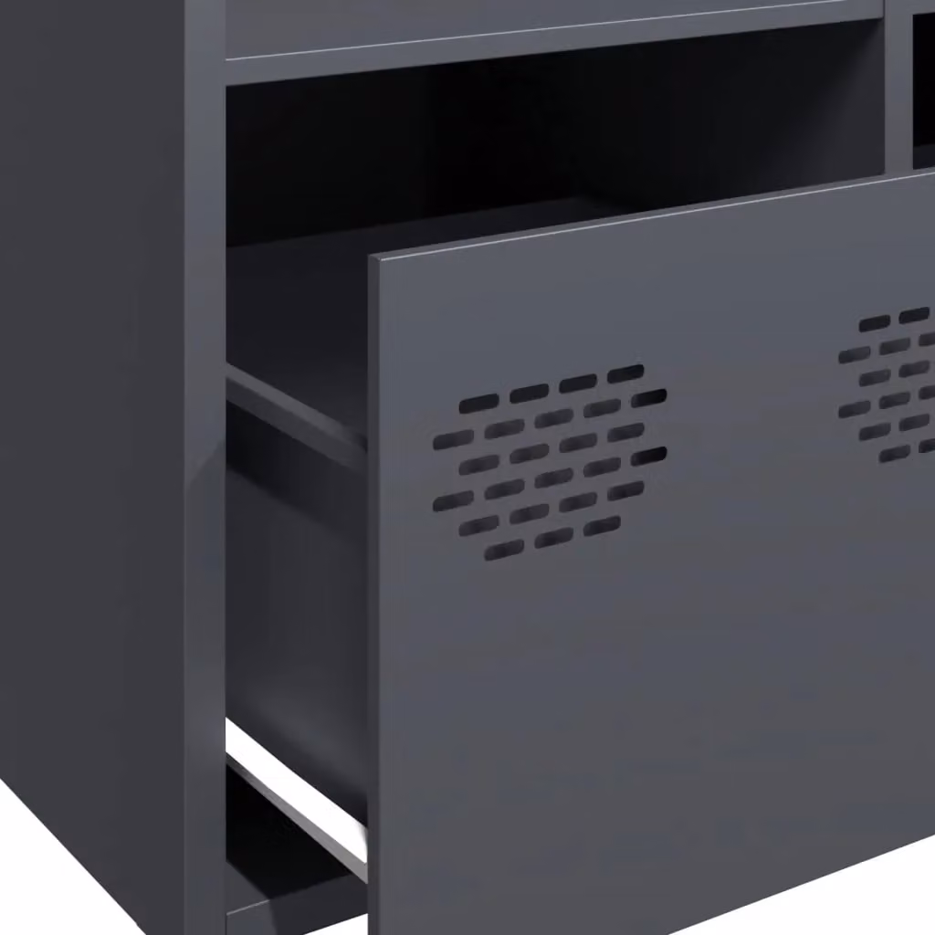 Berkfield Home Anthracite Steel Highboard W/D/H: 101.5 x 39 x 103.5 cm – 3
