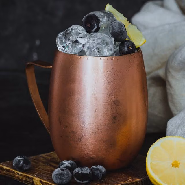 BarCraft Double Walled Moscow Mule Mug in Gold
