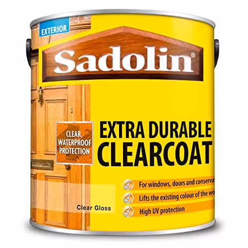 Sadolin Extra Durable Weatherproof Clearcoat Gloss Transparent Wood Finish, 2.5 l