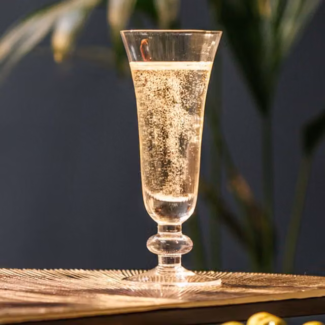 Mikasa Clear Crystal Champagne Flute Glasses, Set of 4, 170ml each