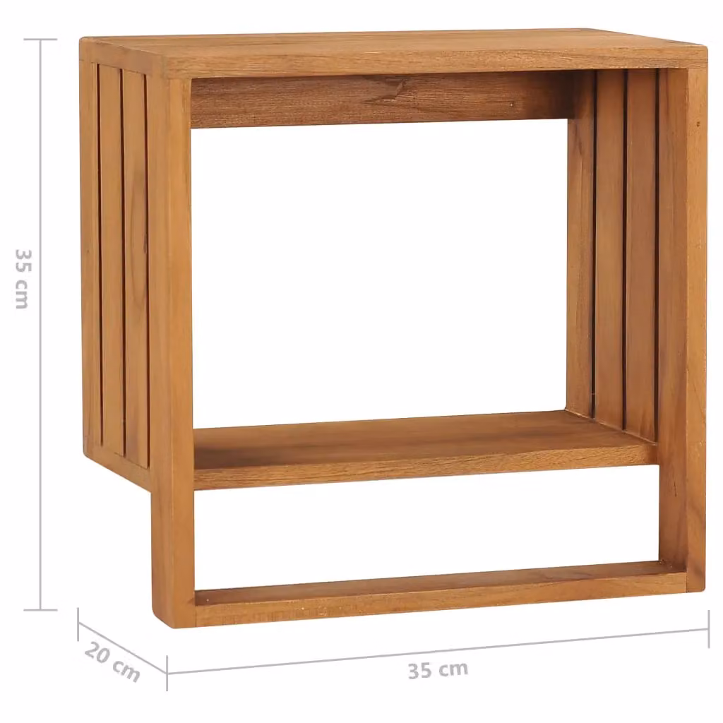 Berkfield Home Wall-mounted Teak Wood Towel Rack in Brown, W/D/H: 35 x 20 x 35 cm – 4