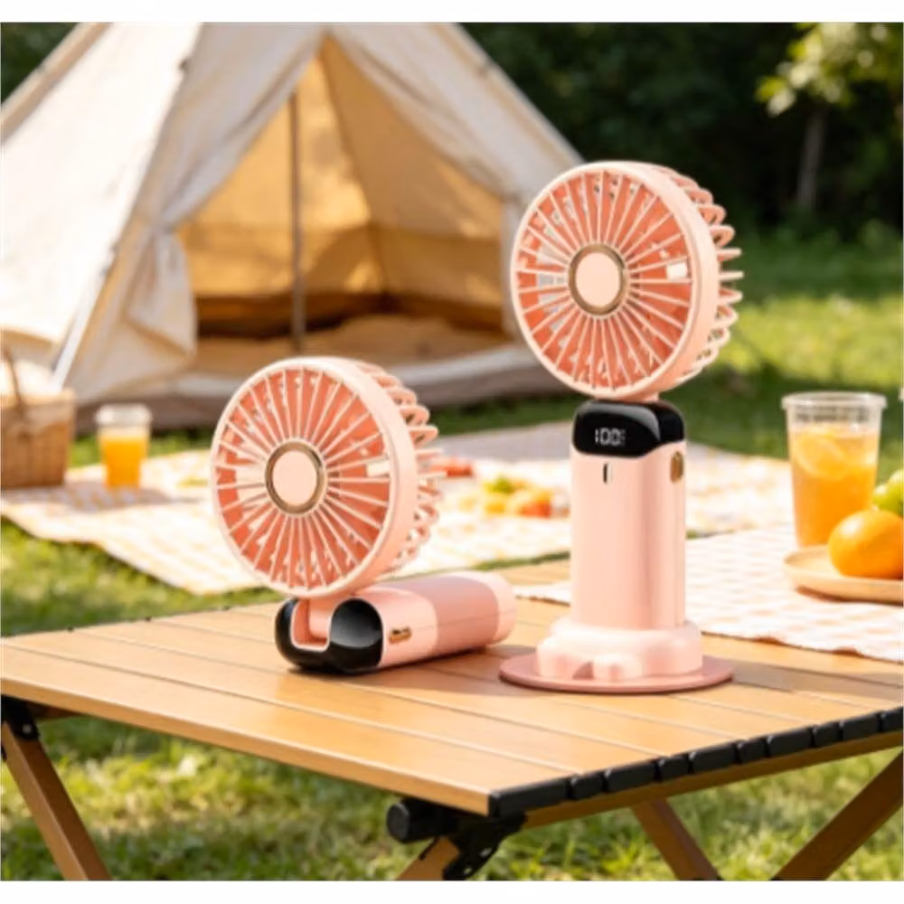 FLAVORA Pink Mini Portable Rechargeable Handheld Fan – 4
