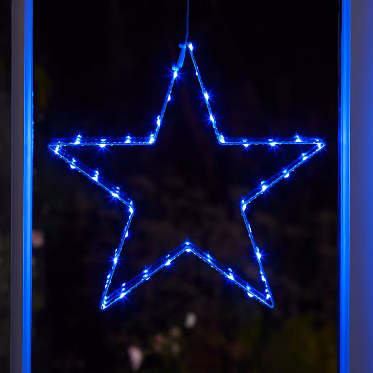 Lights4fun Blue and White Osby Star Light, 34 cm