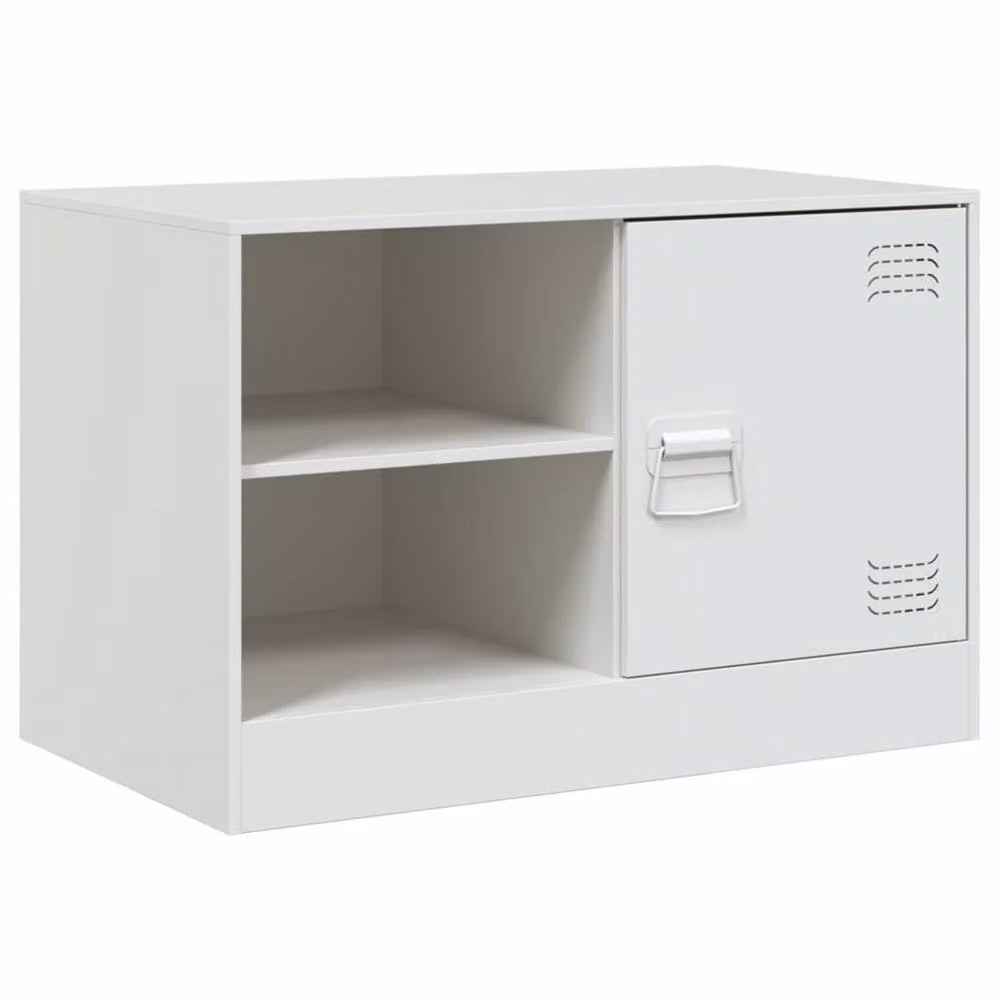 Berkfield Home White Steel TV Cabinet W: 67 cm, D: 39 cm, H: 44 cm – 3