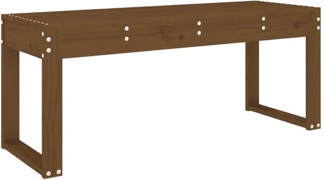 Berkfield Home Rustic Garden Bench in Honey Brown Solid Pine, W/D/H: 110 x 38 x 45 cm – 1