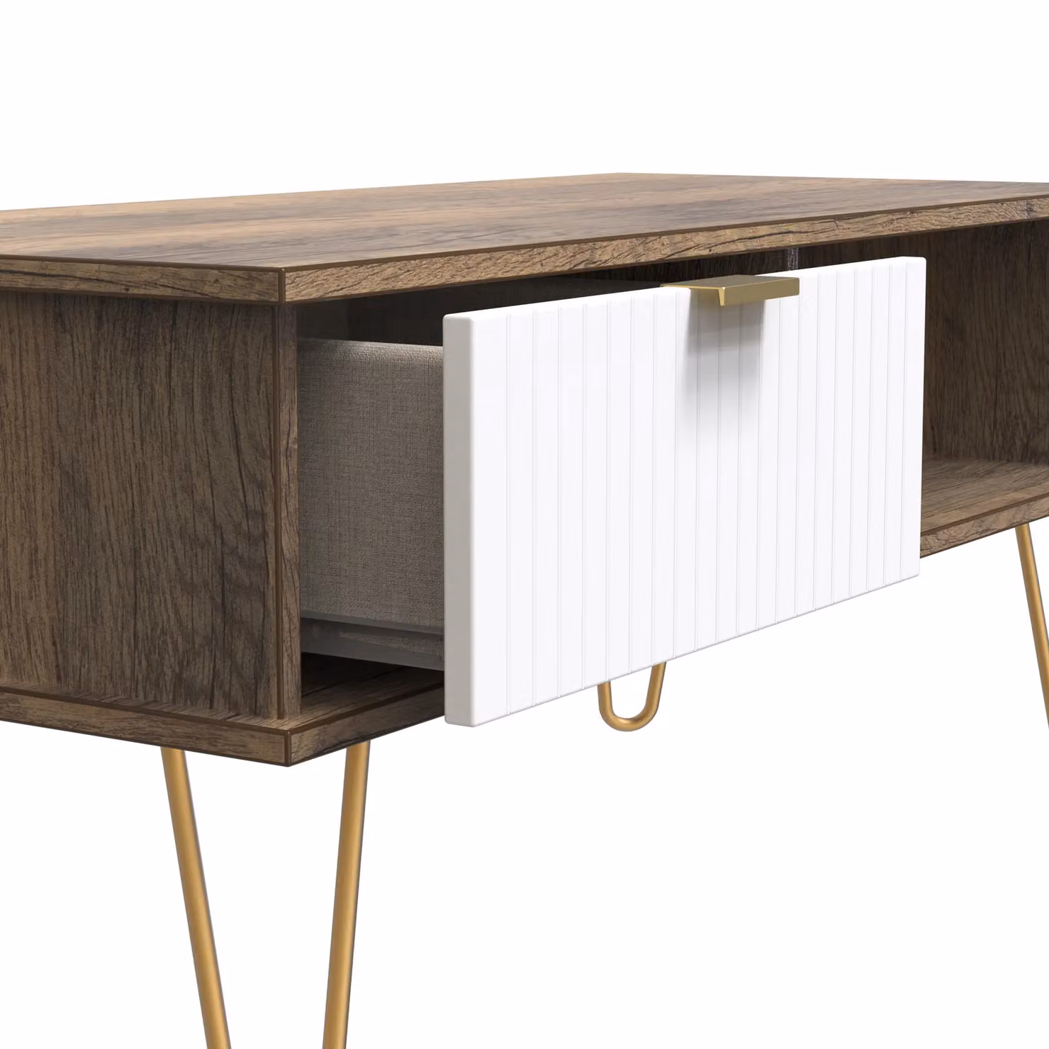 2 U Bexley Ready Assembled 1 Drawer Coffee Table in Brown and Gold – 4
