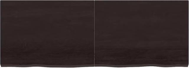 Berkfield Home Wall Mounted Oak Shelf in Dark Brown and Dark Grey, W: 140 cm, D: 50 cm, H: 2-4 cm