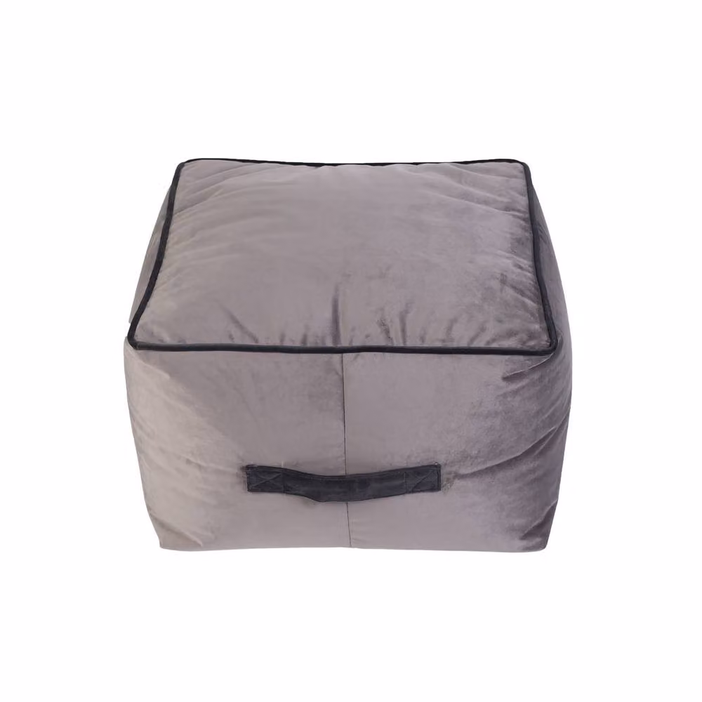 Kaikoo Grey Velvet Cylindrical Upholstered Stool – 2