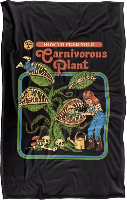 Steven Rhodes Carnivorous Plant Super Soft Fleece Throw Blanket, Multicolour, W/D/H: 152 x 127 cm – 1