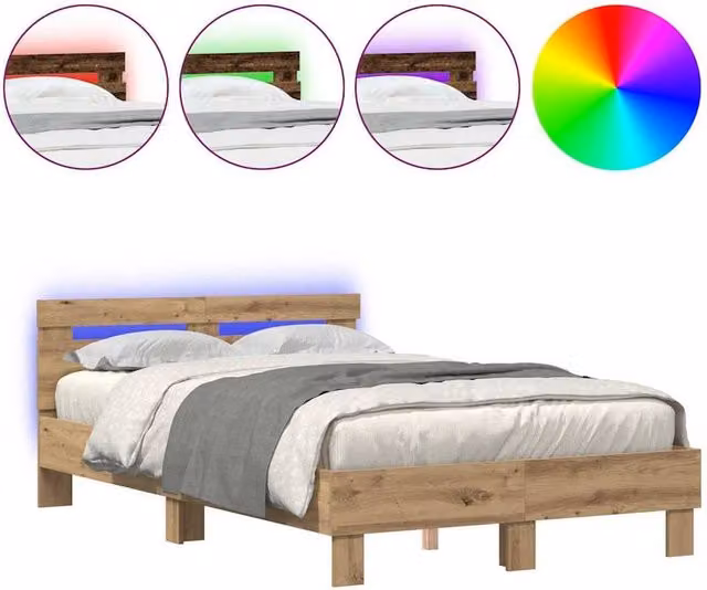 Berkfield Home Artisan Oak Bed Frame in Beige