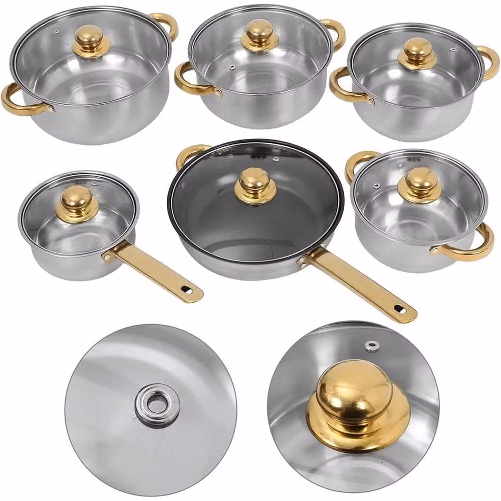 NESTLUNE 20-Piece Induction Non-Stick Stainless Steel Cookware Set in Silver – 4