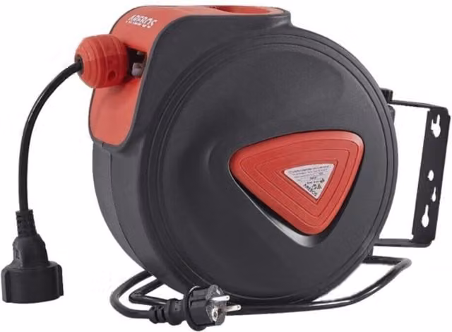 AREBOS Automatic Cable Reel, 20 m, Red, W/D/H: 150 x 150 x 150 cm