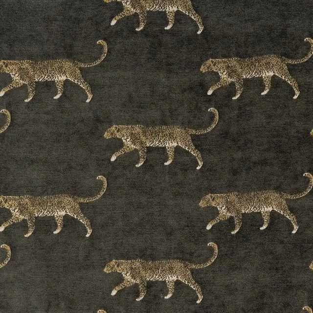 Terrys Leopard Fabric in Grey and Black