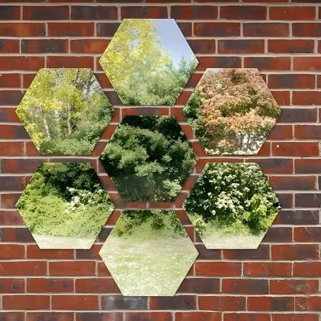 Primrose Hexagonal Geometric Acrylic Outdoor Wall Mounted Mirror in Silver