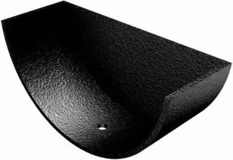 ARP Cast Aluminium Half Round Gutter External Stopend, 100mm, Black (9005 Leatherette)