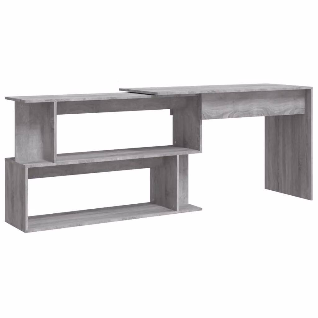 Berkfield Home Corner Desk in Grey Sonoma, W/D/H: 200 x 50 x 76 cm – 2