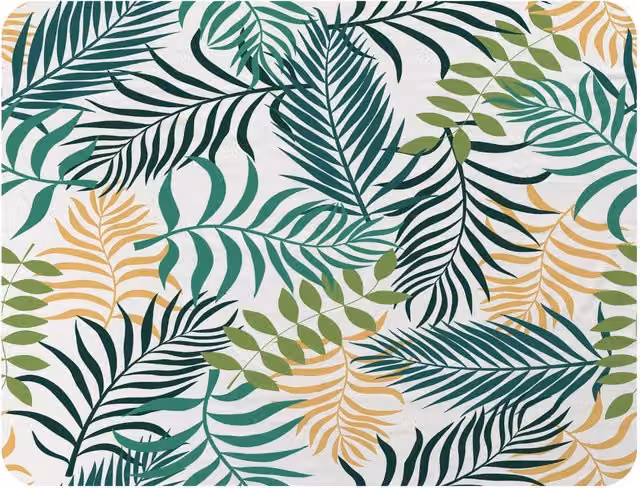 Benjamin Tate Design Tropical Palm Leaves Floral Fleece Blanket in Green, Sand and Beige, W/D/H: 120 x 150 cm – 2
