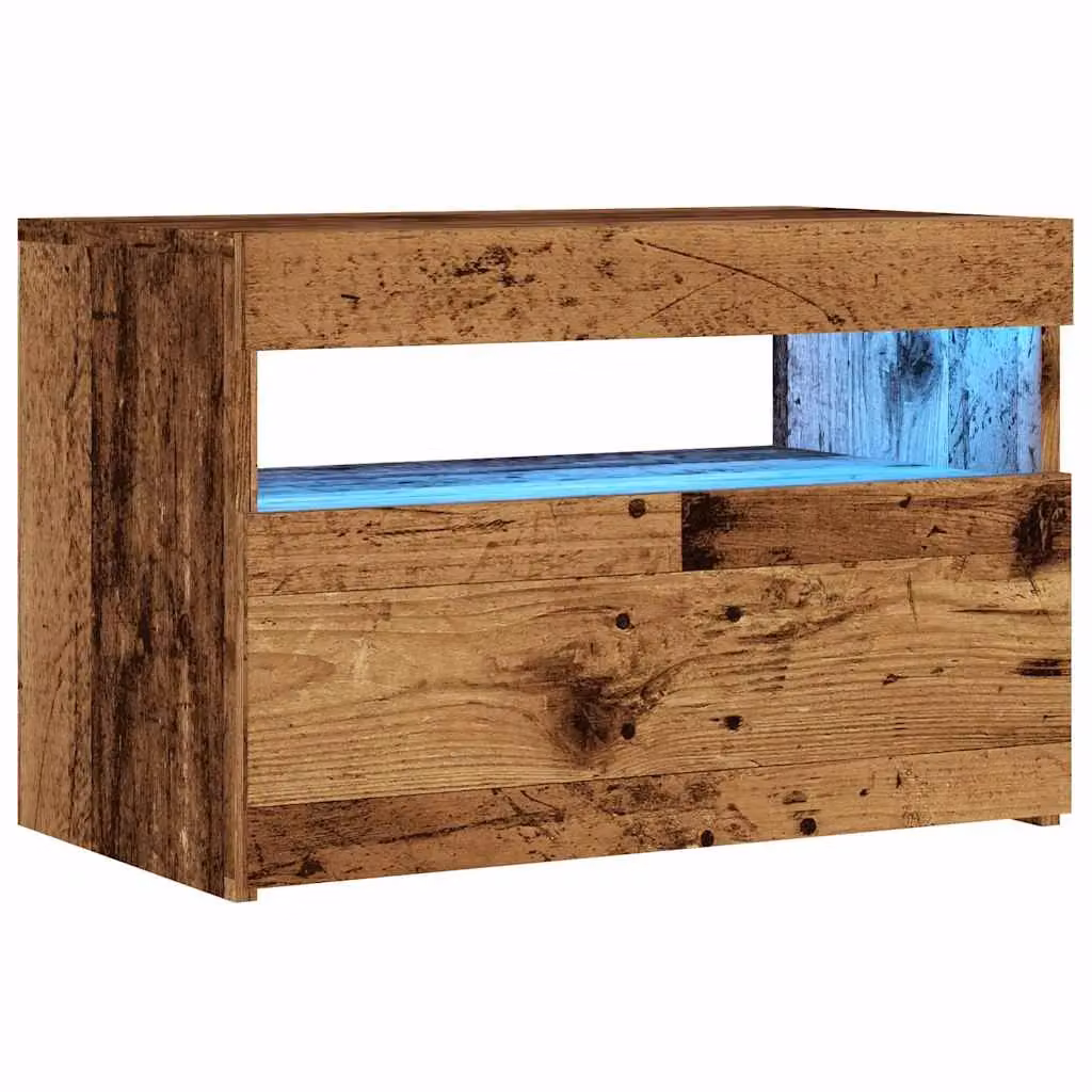 Berkfield Home Modern TV Cabinet with Integrated LED Lights in Brown, W/D/H: 60 x 35 x 40 cm – 3