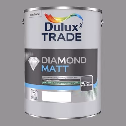 Dulux Trade Diamond Matt Interior Paint in Deep Fossil Grey, 5 l