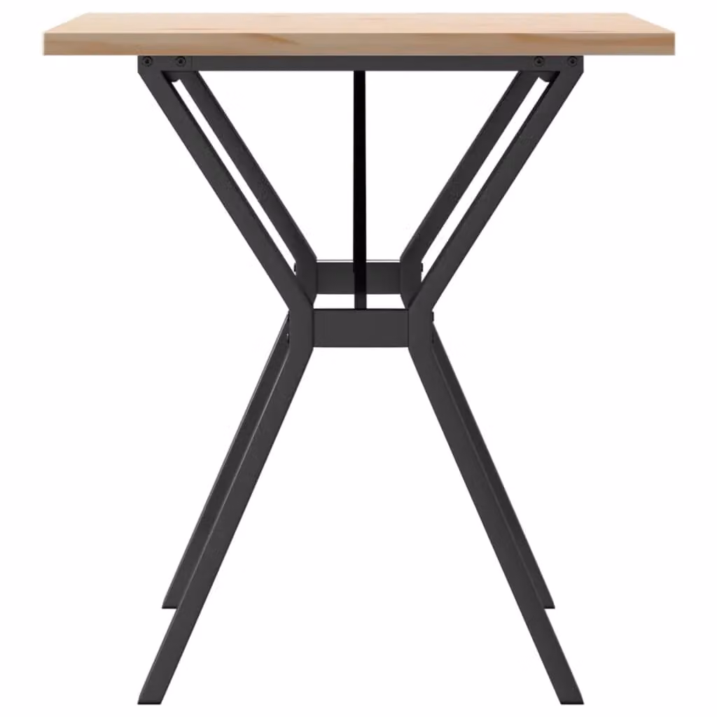 Berkfield Home Rustic Square Dining Table in Brown Solid Pine and Steel, W/D/H: 70 x 70 x 75.5 cm – 3