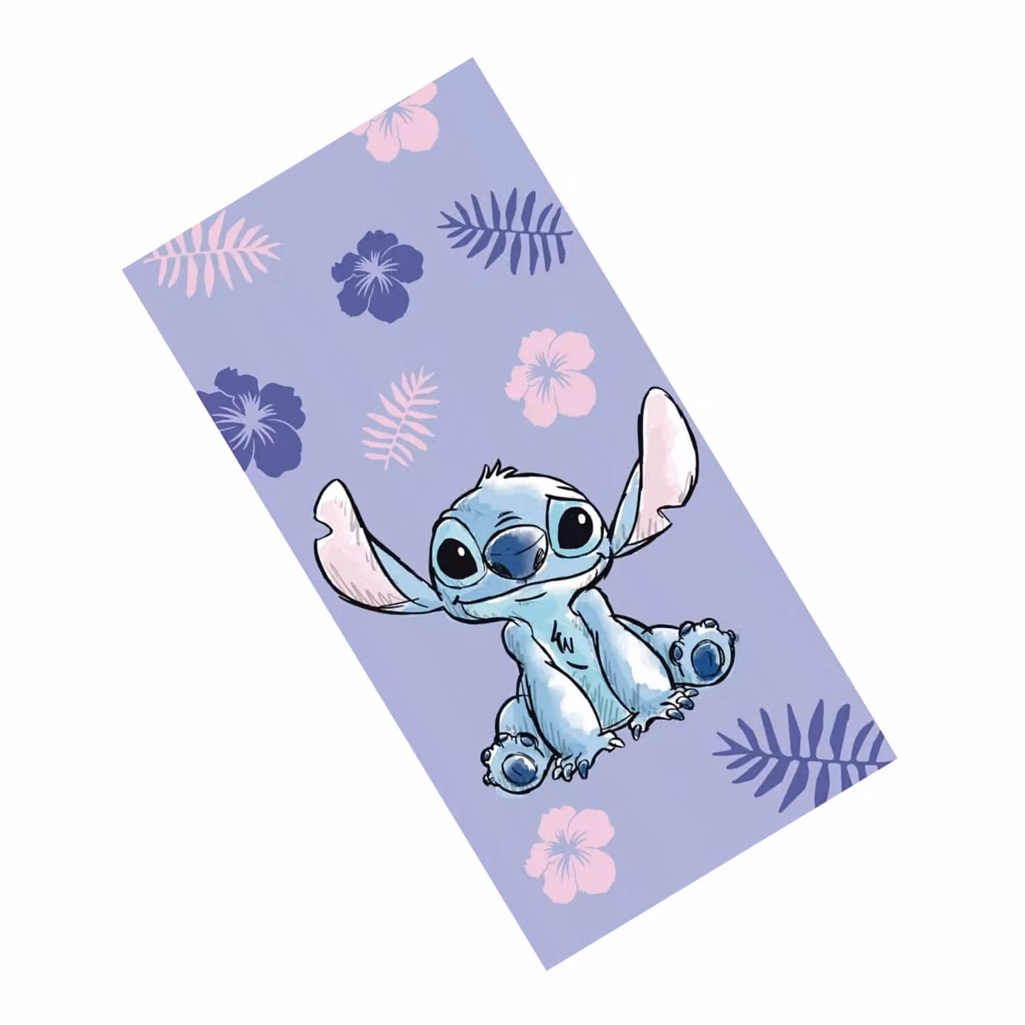 Lilo & Stitch Purple Floral Cotton Terry Velour Beach Towel, W/D/H: 140 x 70 x 70 cm – 2