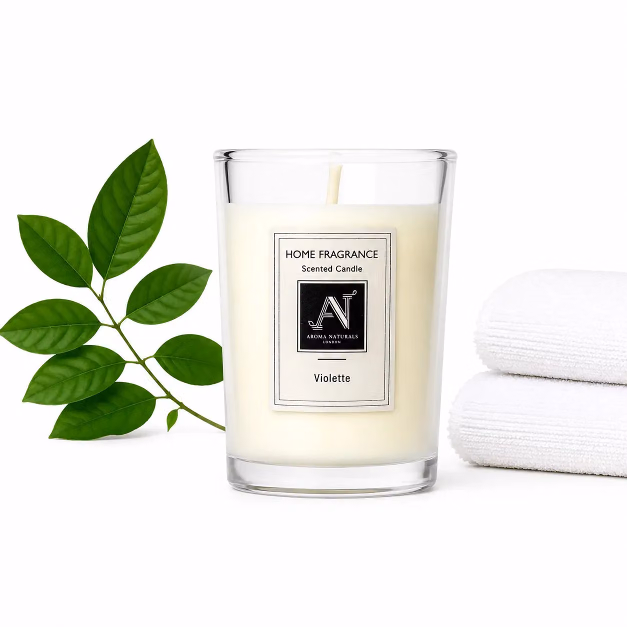 Aroma Naturals Minimalist Luxe Violette Scented Votive Candle, Floral Fragrance, White and Purple, 52g – 2