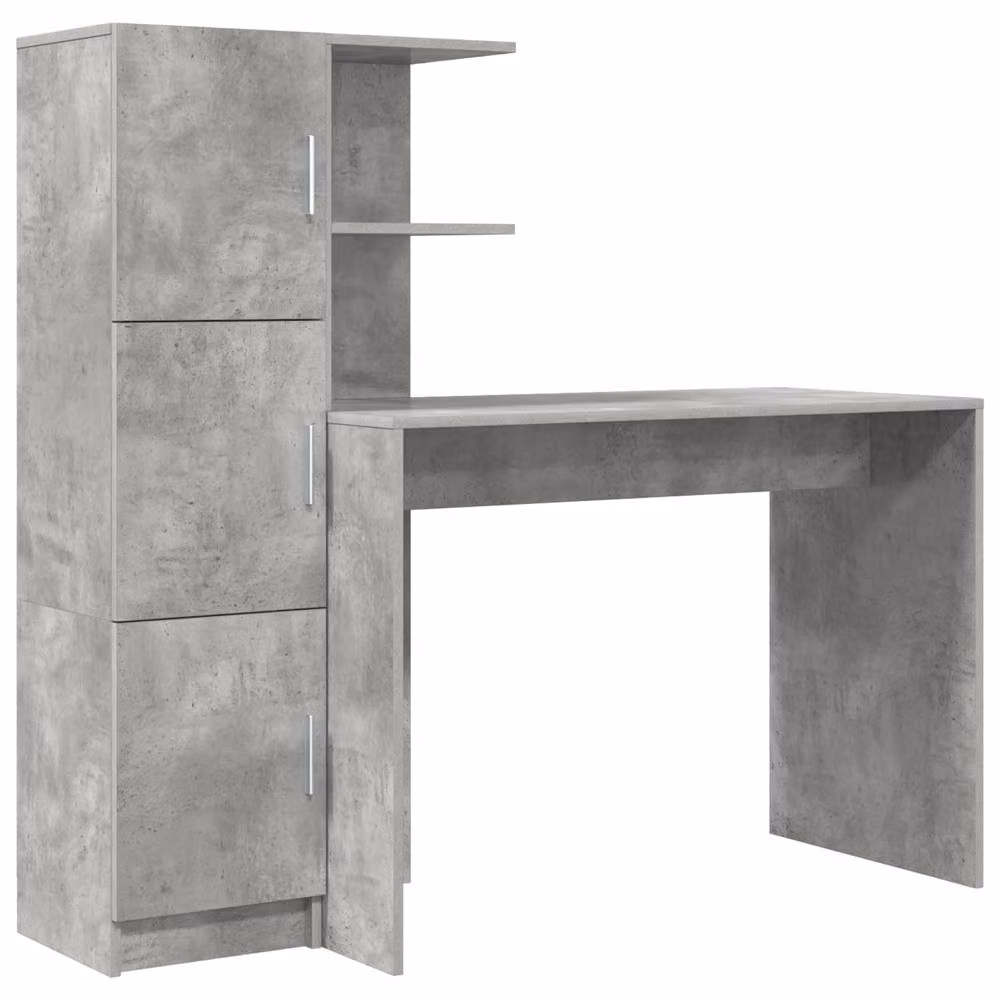 Berkfield Home Modern Writing Desk with Storage in Grey MDF – 2