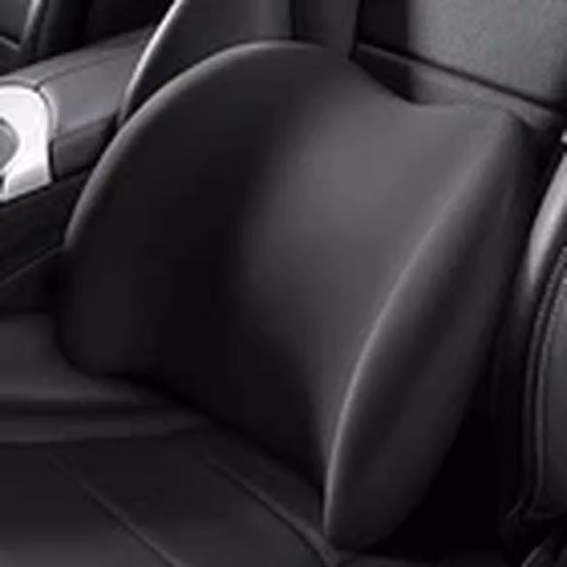 EONLION Universal Contoured Memory Foam Car Lumbar Support Cushion Pad with Removable Knit Cover, Black