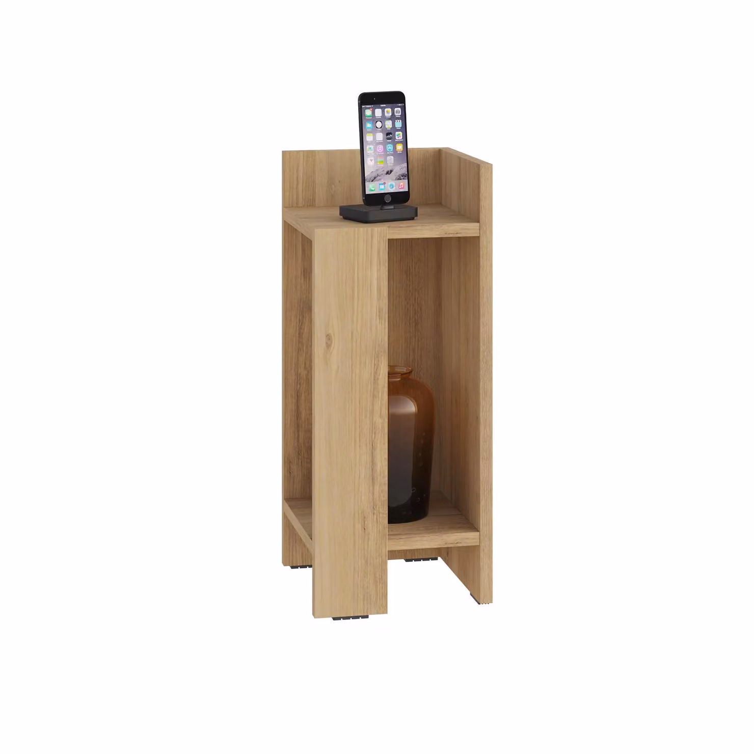 Decortie Elos Modern Wall-Mounted Right-Side Bedside Cabinet with Drop-Down Door, Dark Oak – 2