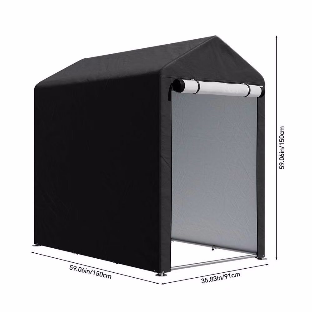 NESTLUNE Black Garden Equipment Shelter Cover for Tents, Bikes and Firewood, W/D: 100 x 100 cm – 2