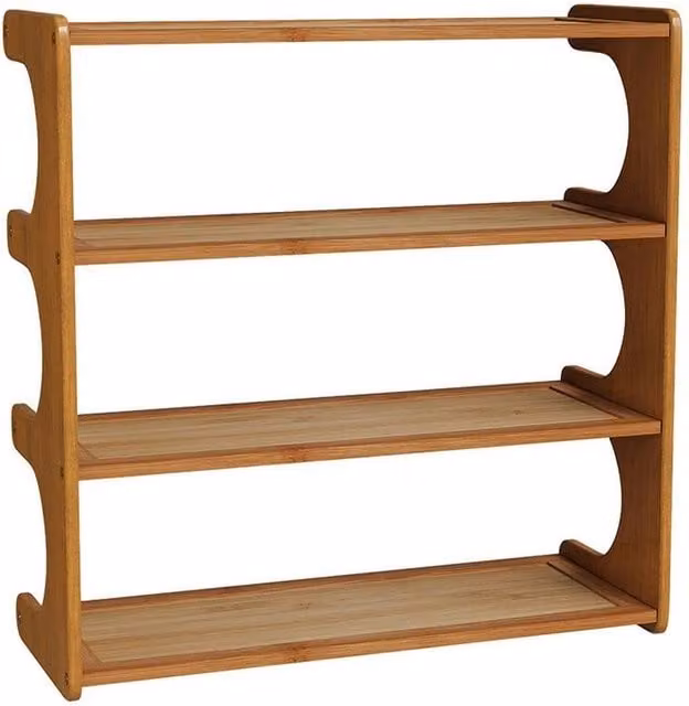 FORGEVIO 4-Tier Vertical Shoe Rack in Brown, W/D/H: 50 x 20 x 51 cm