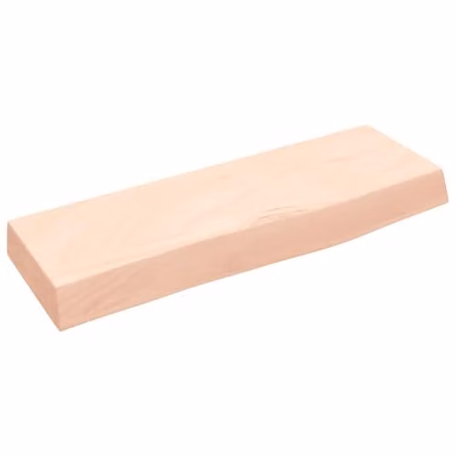vidaXL Wall Shelf in Untreated Solid Oak Wood, W/D/H: 60 x 20 x 6 cm