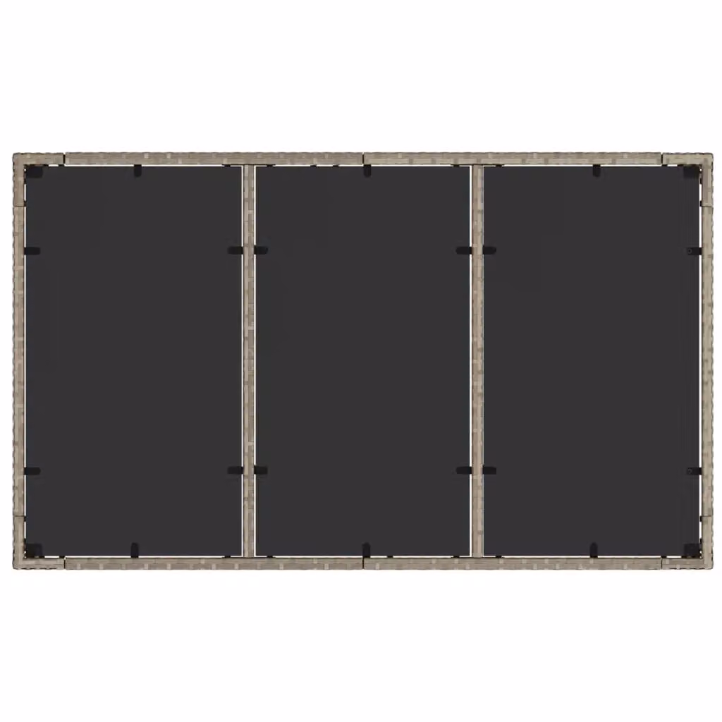 Berkfield Home Modern Poly Rattan Garden Table with Glass Top, Light Grey, W/D/H: 150 x 90 x 75 cm – 4